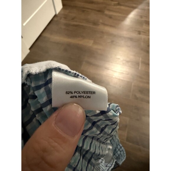 Peter Milar Shorts Mens 38 x 9 Blue Check Crown Sport Seersucker Golf Casual - Picture 5 of 5